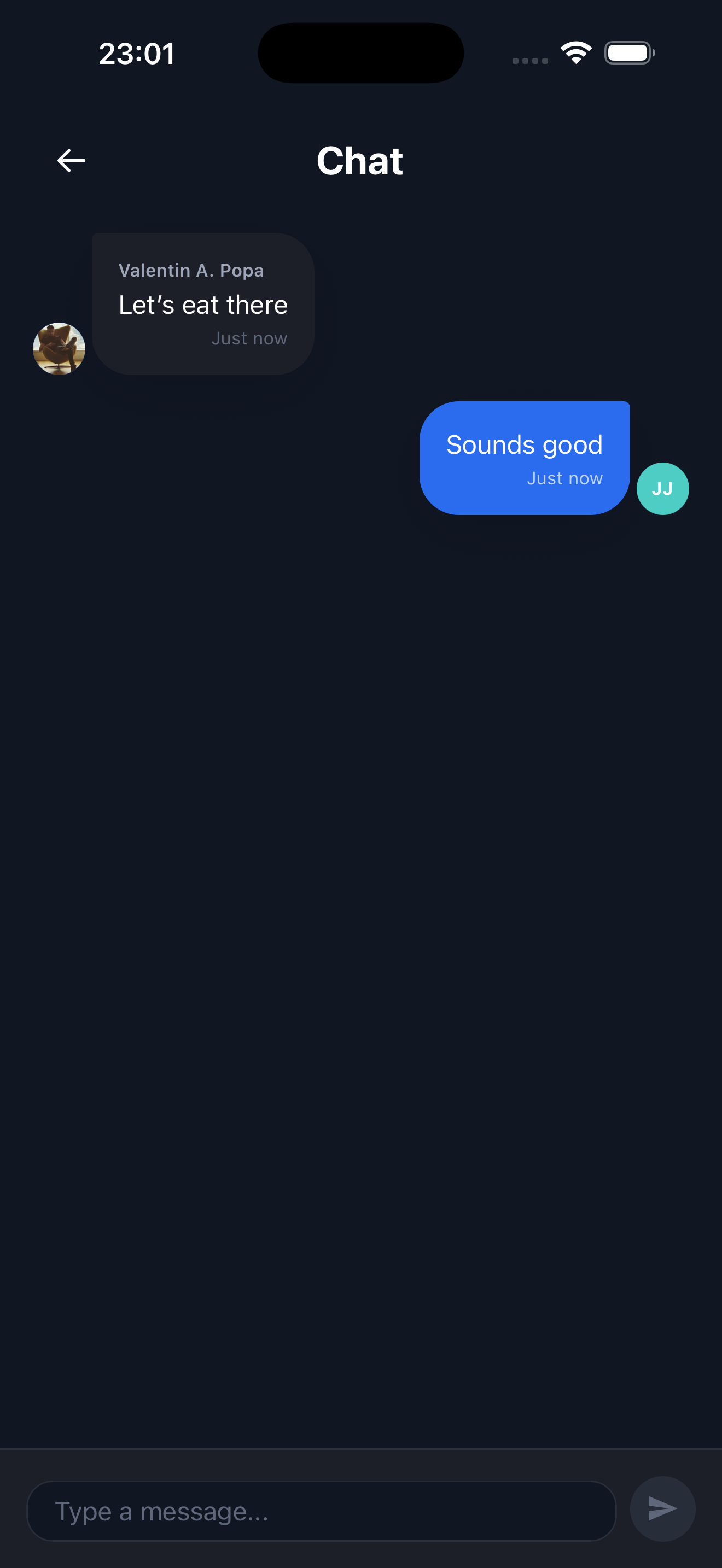 Chat Screen - Dark Mode
