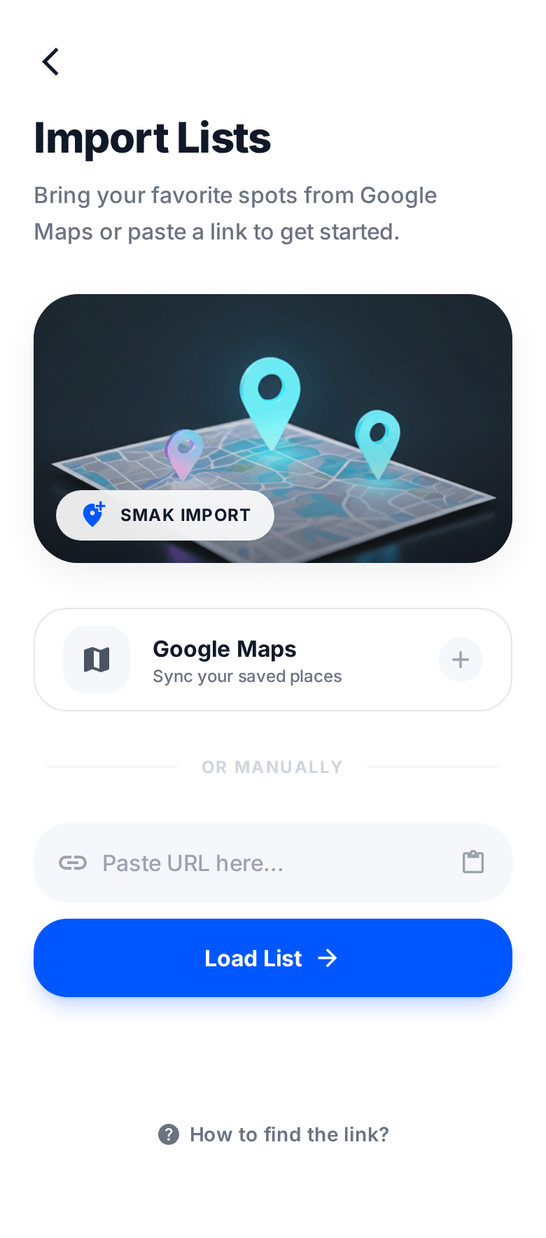 List Import Screen - Light Mode